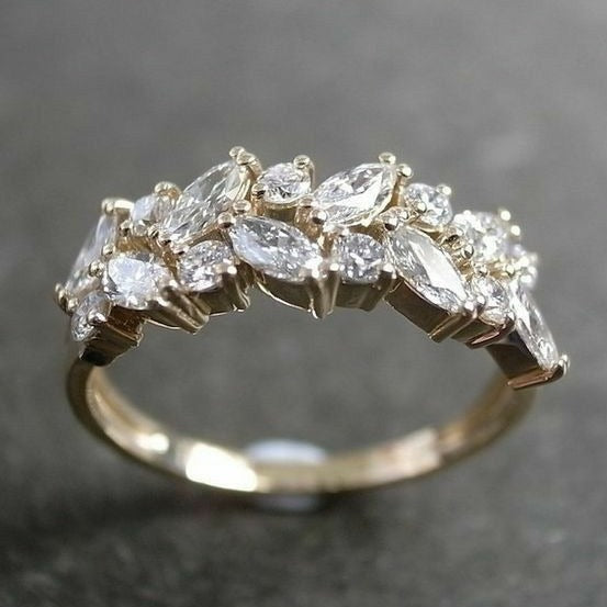 Vintage Zirconia Gold Ring