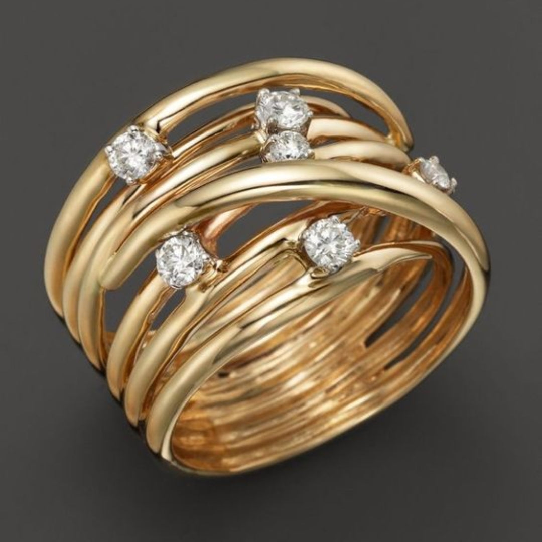 Ivy Golden Zirconia Ring main image 1