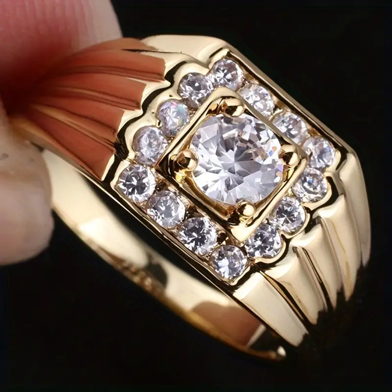 Vintage Gold & Zirconia Ring Set