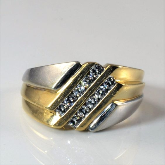 Classic Gold Inlaid Zirconia Ring main image 0