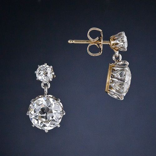 Vintage Gold and Silver Zirconia Earrings main image 0