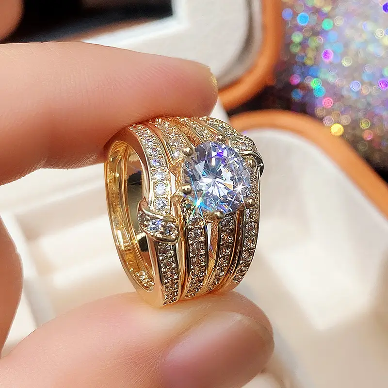 Exclusive Gold and Silver Zirconia Ring main image 1