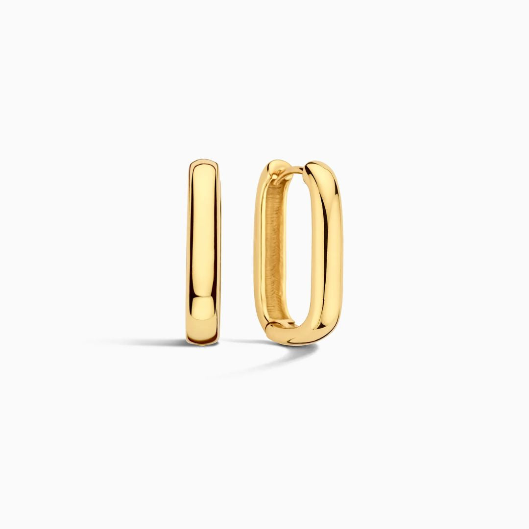 Gold Hoop Square Earrings