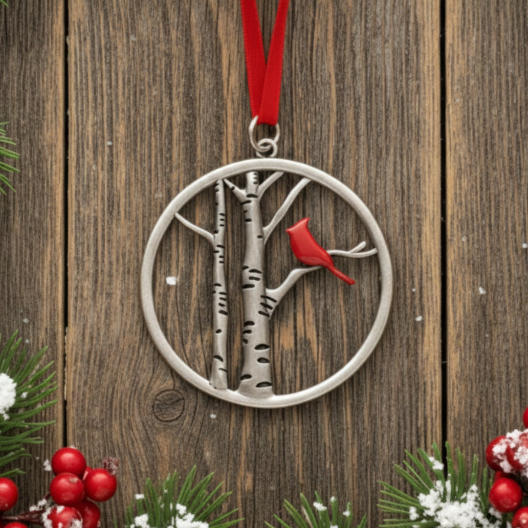 Red Bird Tree Necklace