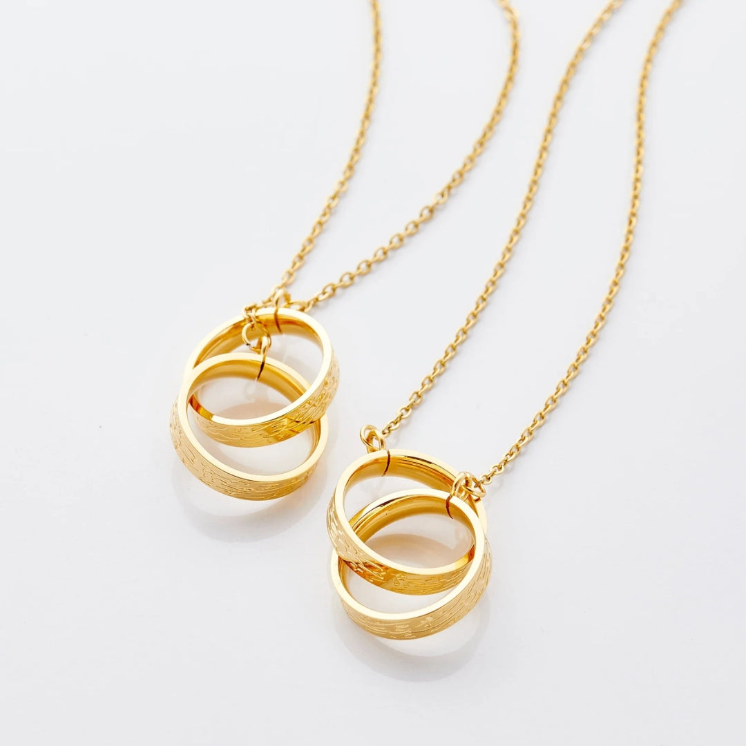 Golden Hoops Pendant Necklace