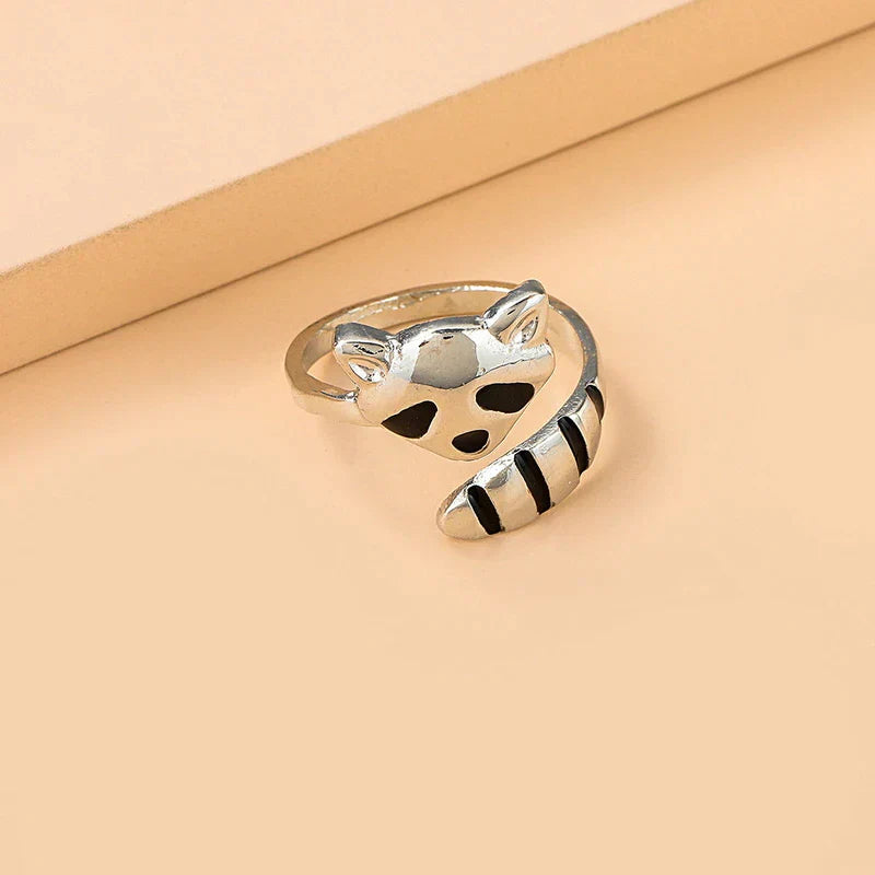 Adjustable Raccoon Ring in 925 Silver