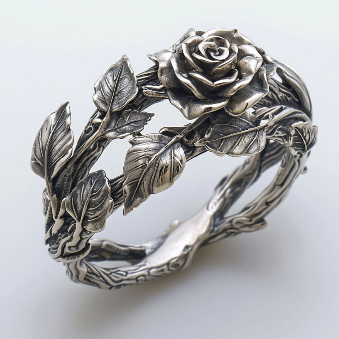 Silver Rose Exotic Ring