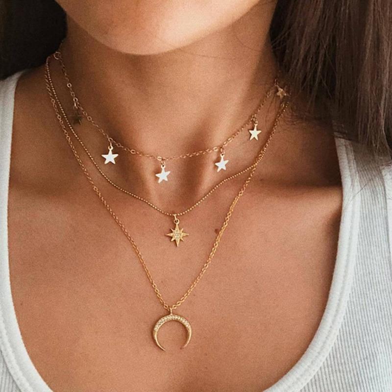 Moon Necklace in Gold