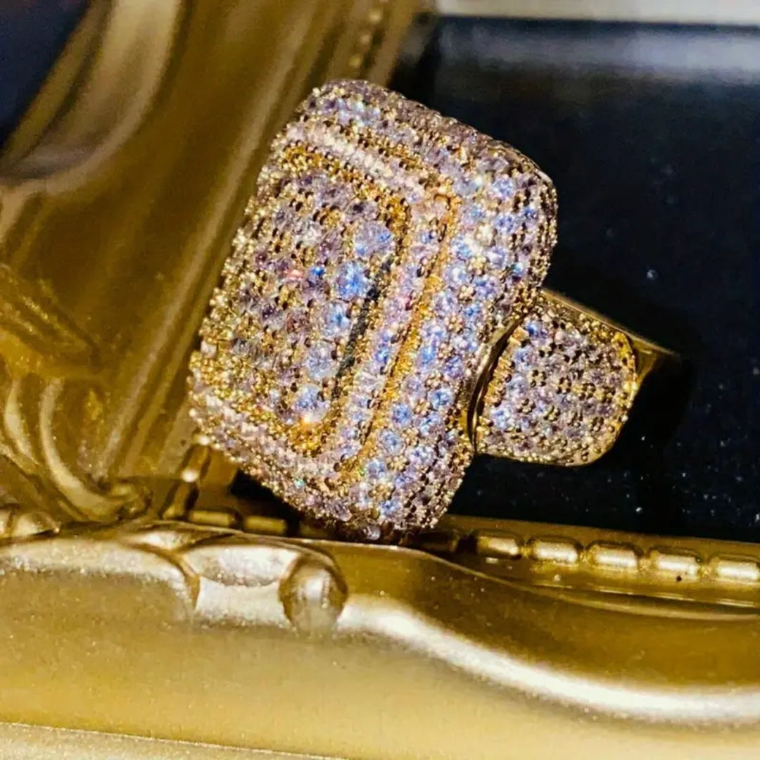 Bright Cubic Sparky Gold Ring