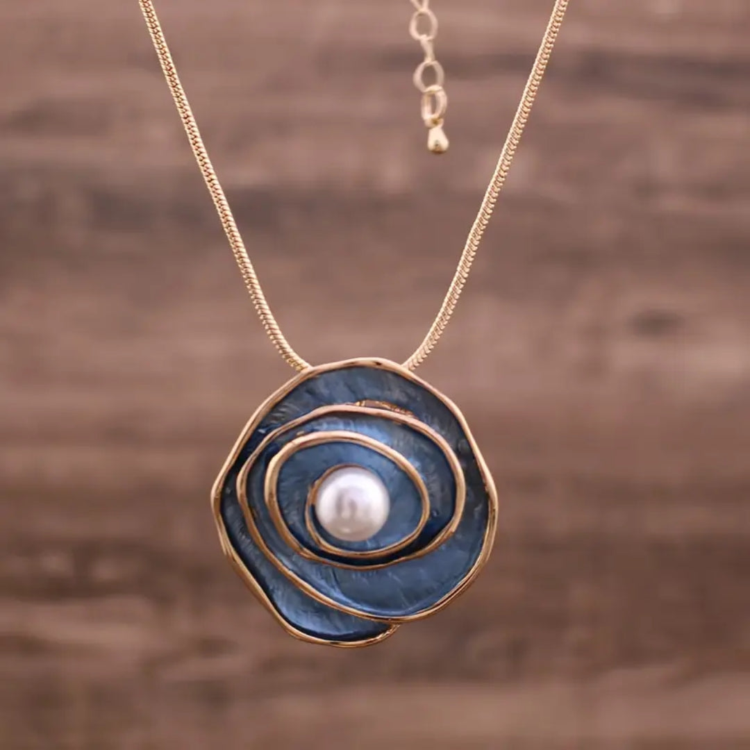 Blue Blossom Pearl Necklace