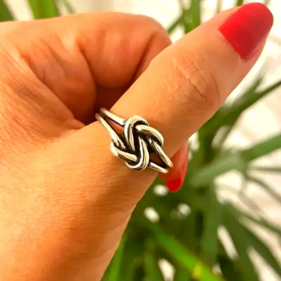 Knotted Silvered Ring