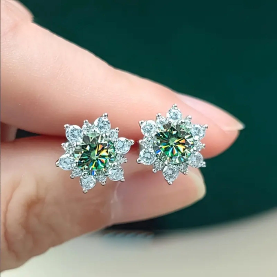 Green Zirconia Starlight Earrings