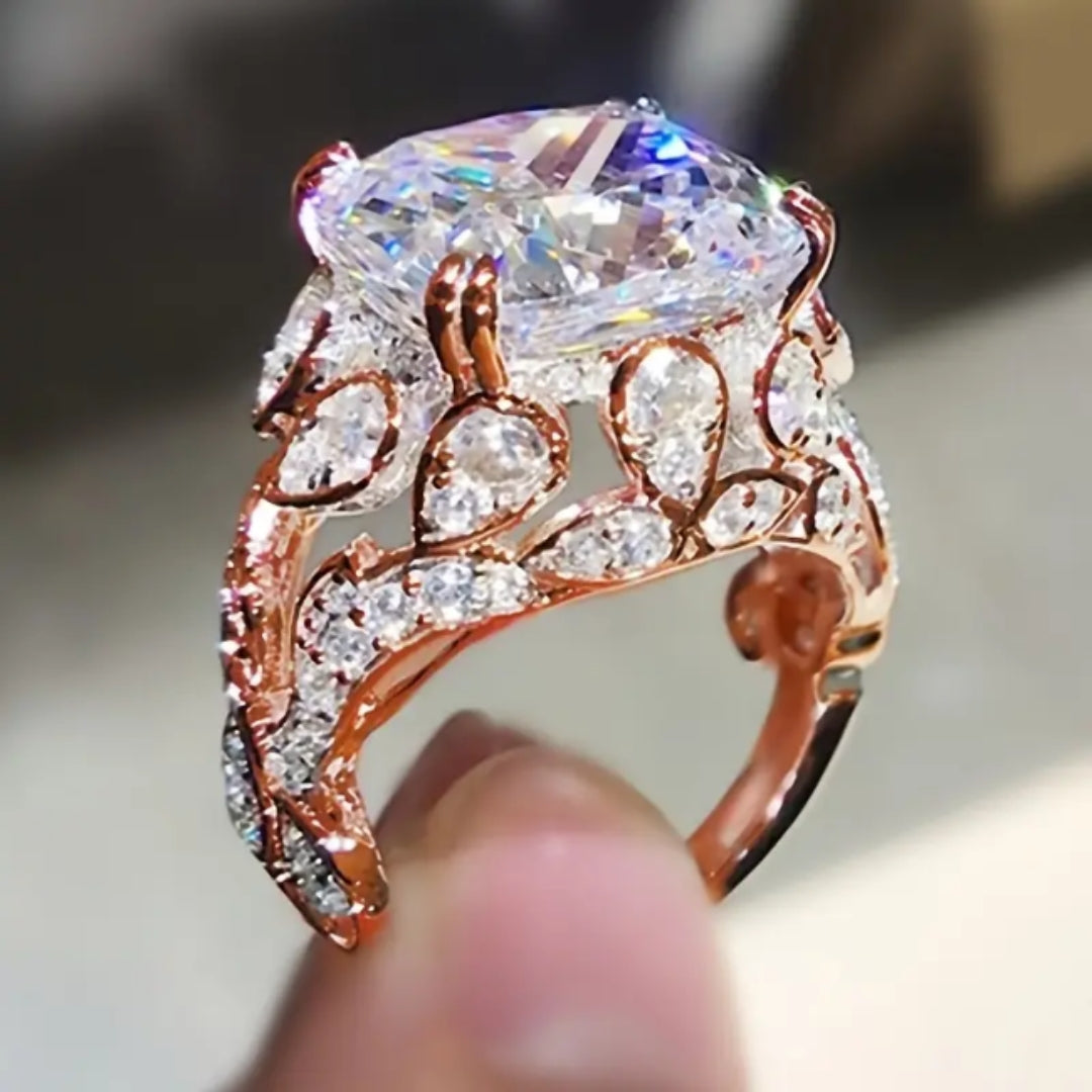 Vintage Glass Gold Ring