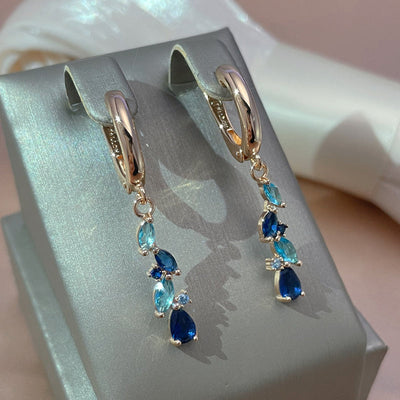 Blue Crystal Elegant Earrings