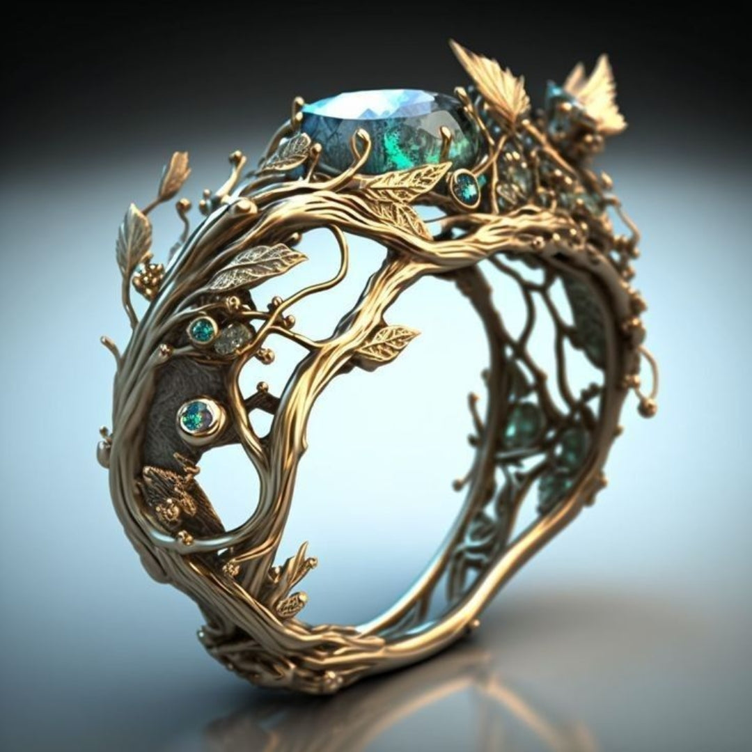 Exotic Nature Crystal Flower Ring