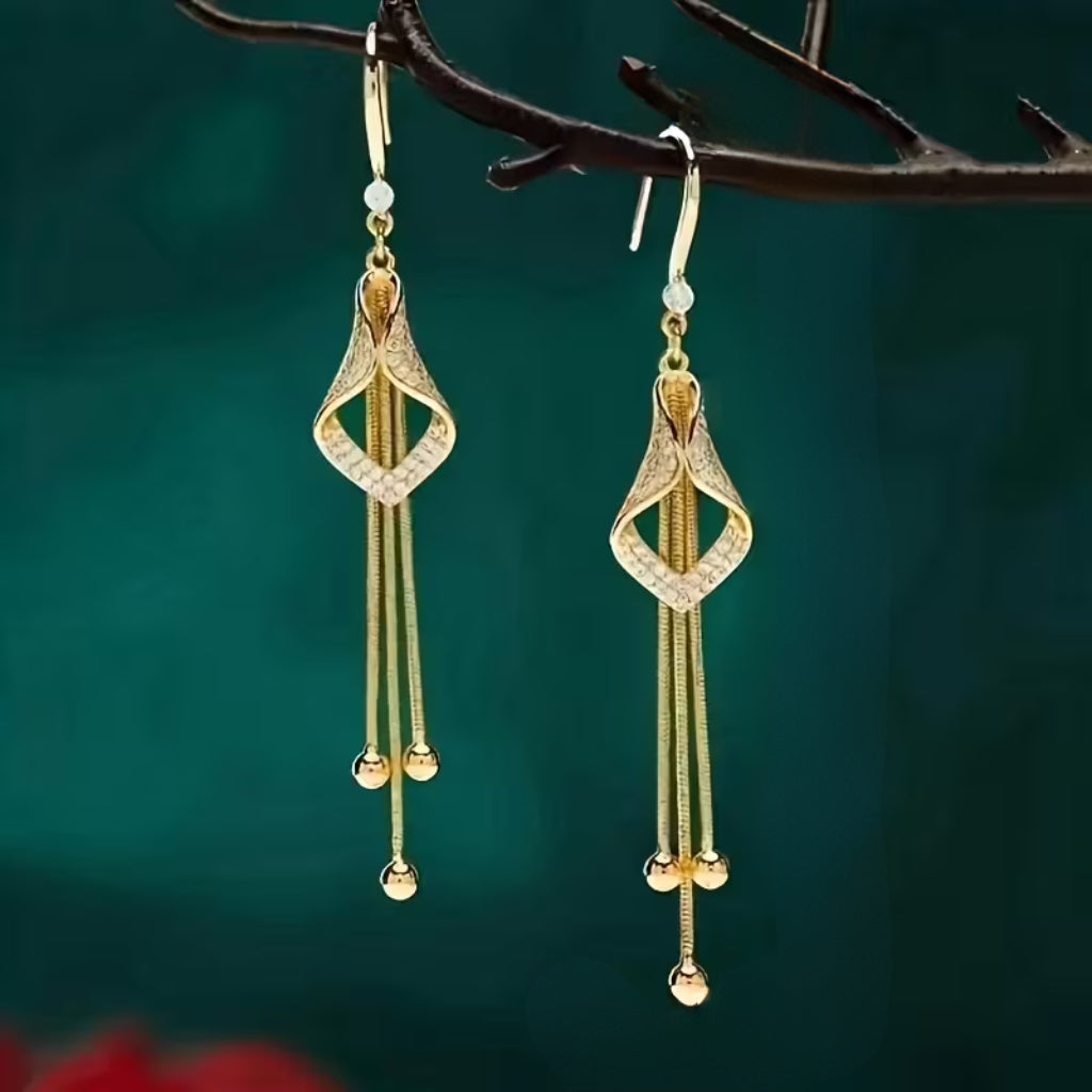 Gold Tassel Earrings