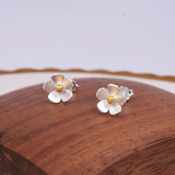 Sterling Silver Flower Stud Earrings