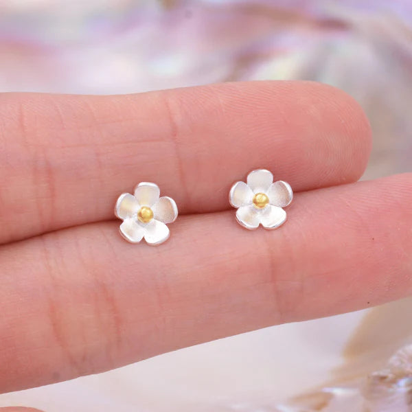 Sterling Silver Flower Stud Earrings