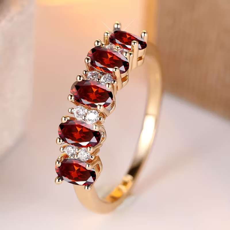 Ruby Row Ring – Amelia Jewelry