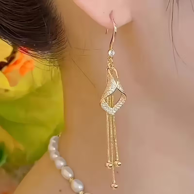 Gold Tassel Earrings