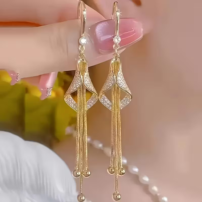 Gold Tassel Earrings
