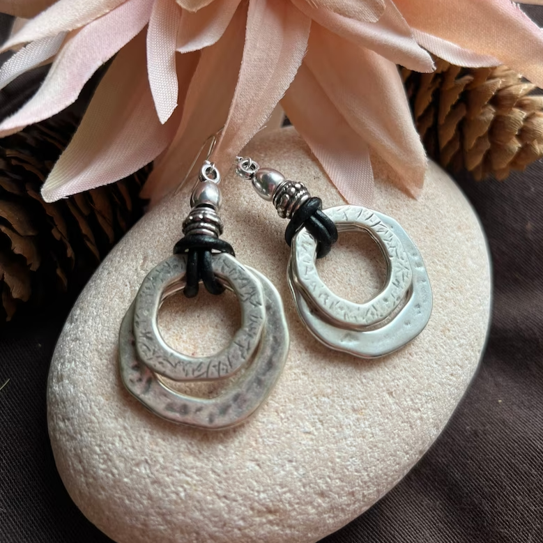 Vintage Silver Circle Earrings