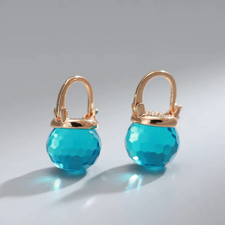 Elegant Blue Crystal Earrings