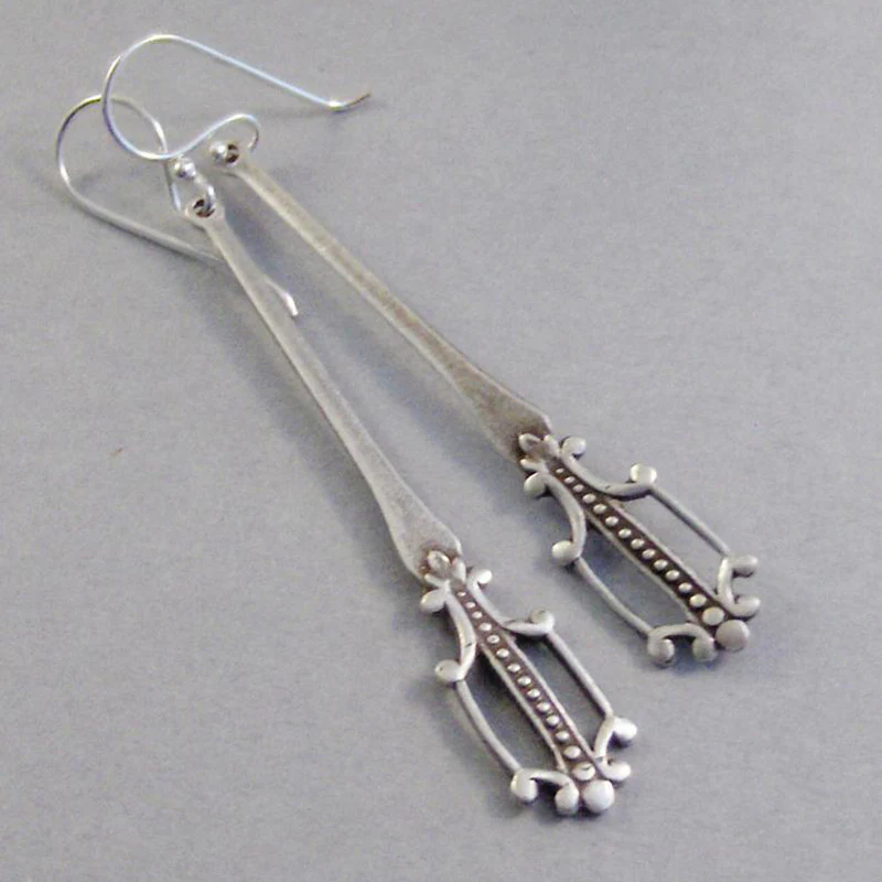 Vintage Silver Plated Dangling Earrings