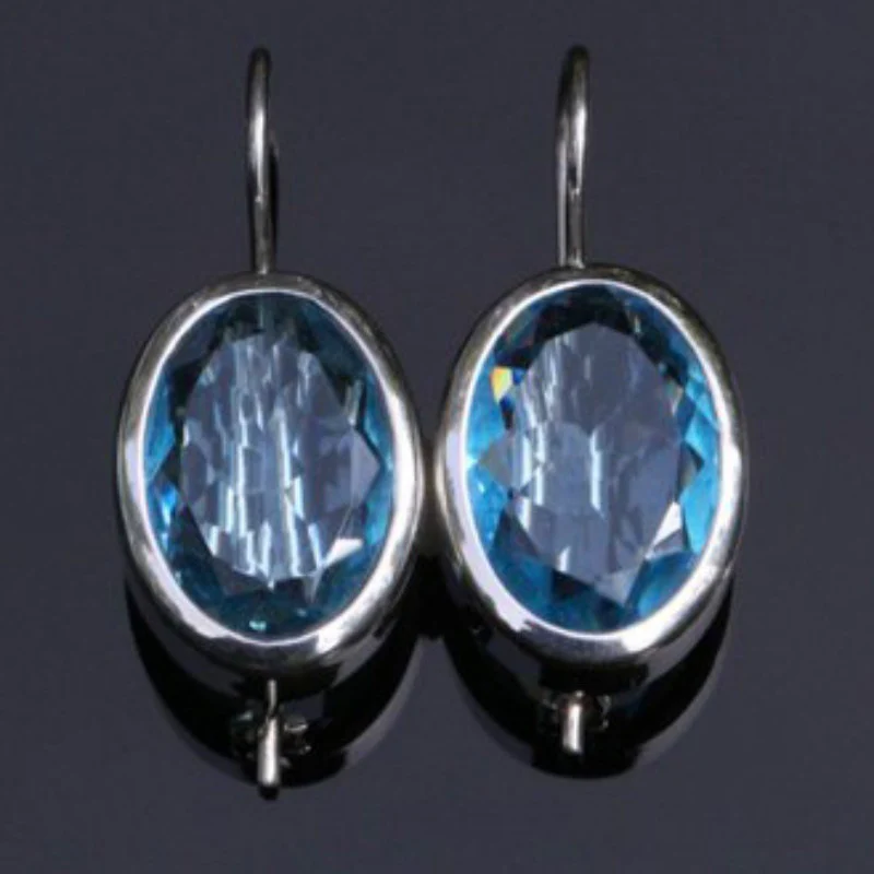 Vintage Blue Inlaid Glass Earrings