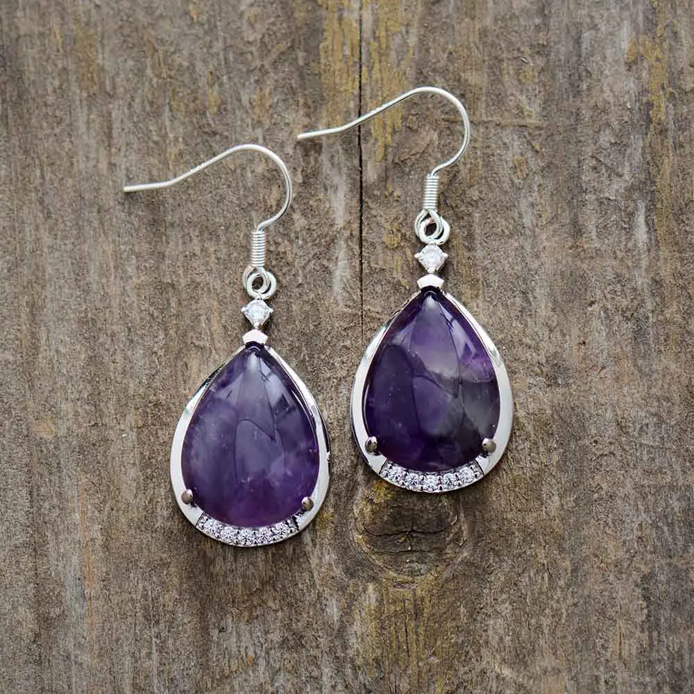 Vintage Purple Crystal Drop Earrings – Amelia Jewelry