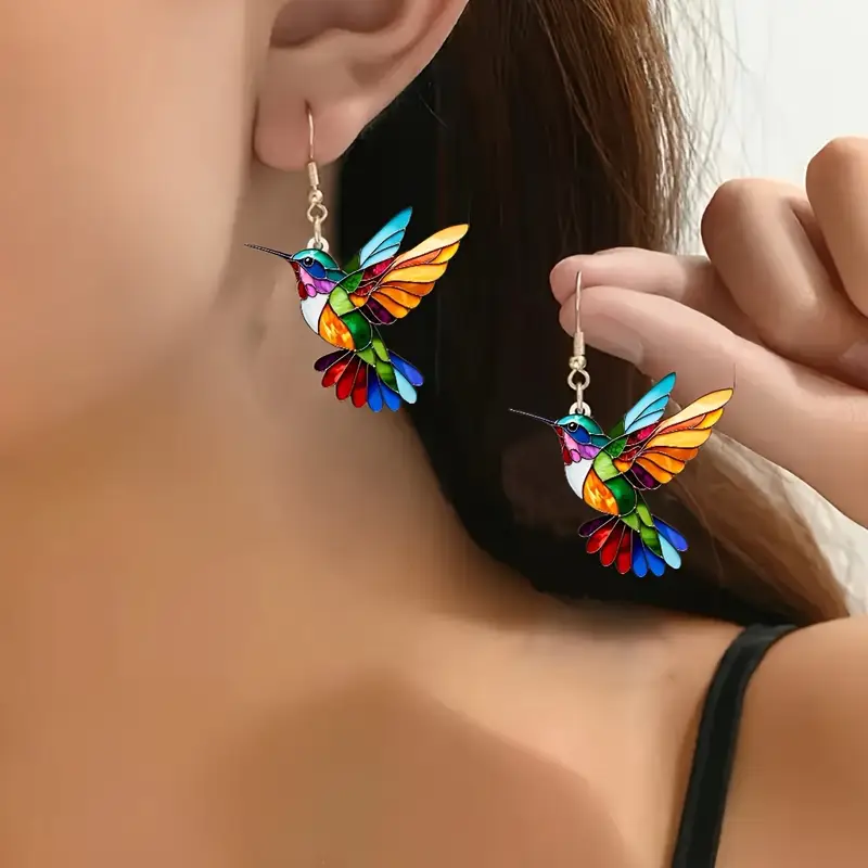 Colorful Hummingbird Earrings