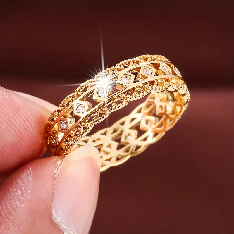 Hollow Bright Gold Ring