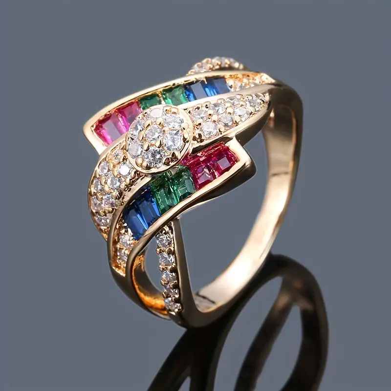 Colorful Irregular Gold Ring – Amelia Jewelry