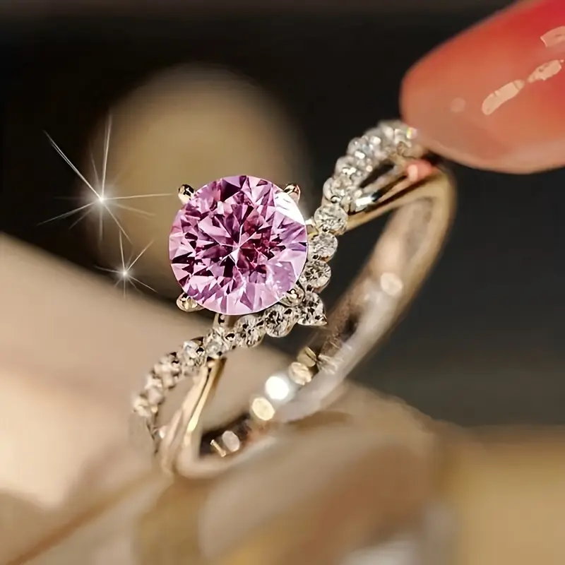 Exotic Crystal Pink Ring