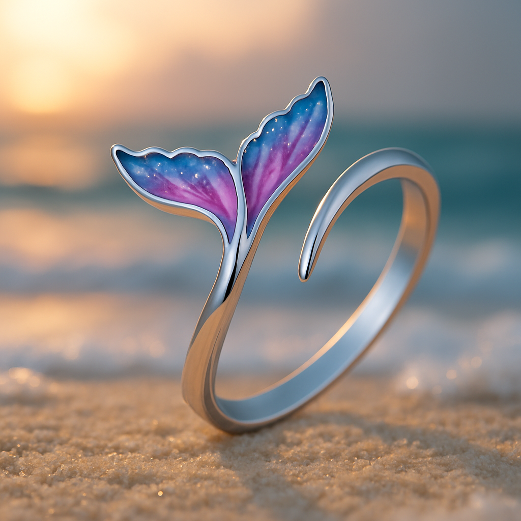 Adjustable Colorful Dolphin Tail Ring