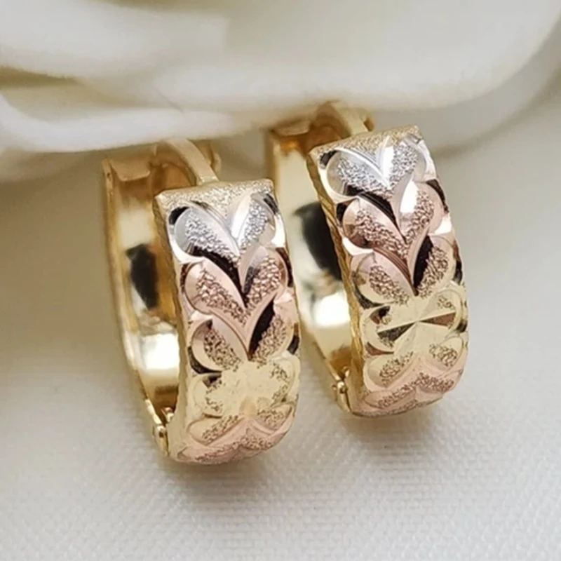 Colorful Golden Heart Hoop Earrings