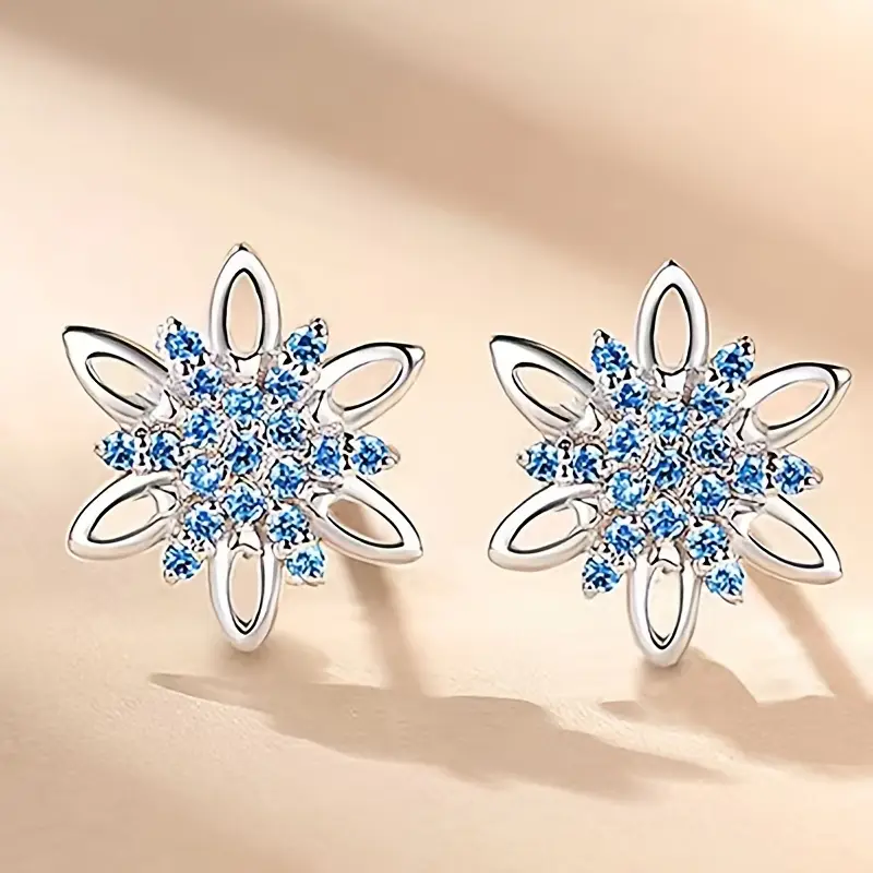 Blue Starlight Zirconia Earrings